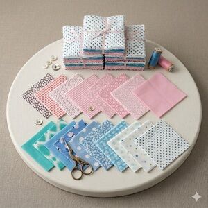 150pcs Polka Dots&Poises pre cut charm pack 5" squares cotton fabric quilt#25
